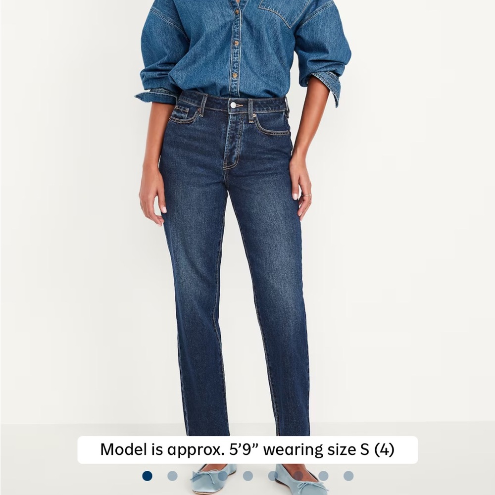 Old Navy High-Waisted Button-Fly OG Straight Ankle Jeans Blue Size 12